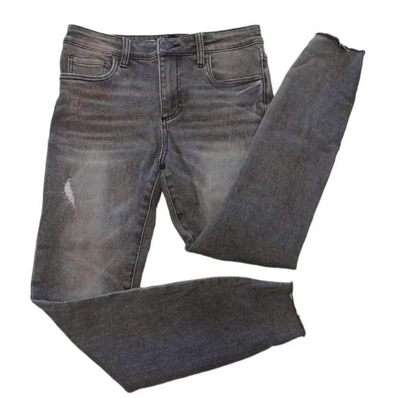 Kut From The Kloth Connie High Rise Fab Ab Ankle Skinny Raw Hem Black Size 4 - Picture 4 of 14